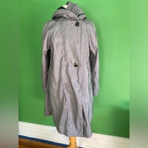Mycra Pac Donatella reversible pleated hood grey and black coat